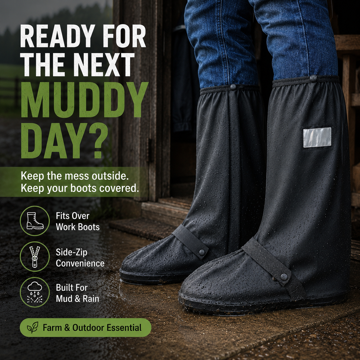 🌧️ Waterproof Boot Covers | Reusable Mud & Rain Shoe Protectors for Farming & Outdoor Work